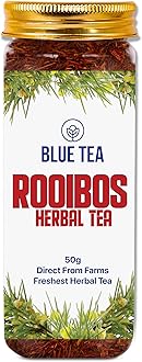 BLUE TEA - Rooibos Tea - 50gm - 50 Cups | ANTIOXIDANT RICH | Weight Management - Flower Based - Detox Tea - Herbal Tea - Gluten Free - Non-GMO | Featured In Shark Tank | Pet Jar Packaging