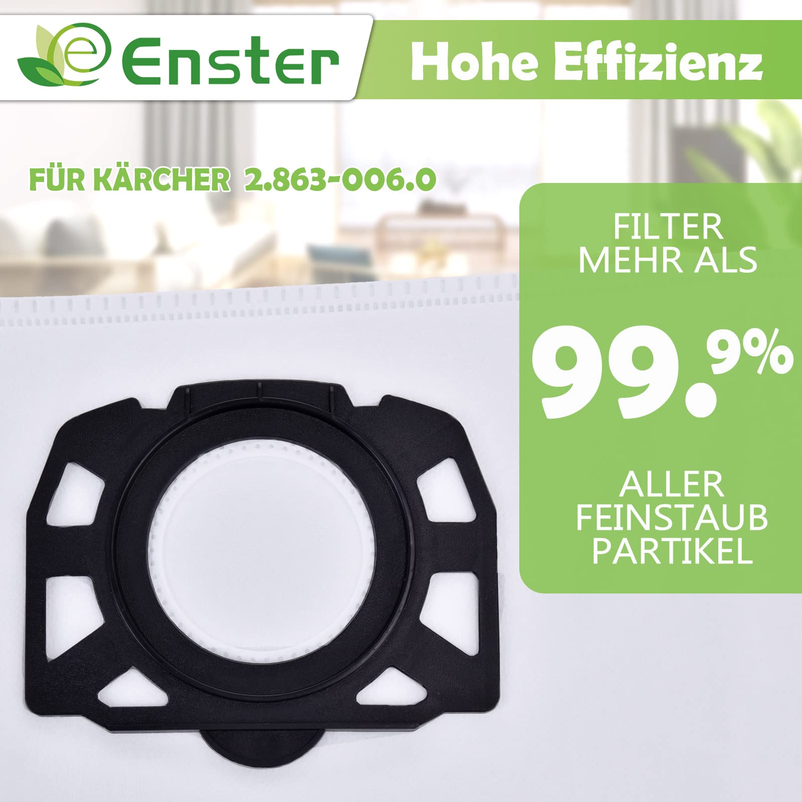 Produktbild von MONTERAL 4er-Pack Staubsaugerbeutel Für Kärcher WD4 WD5 WD6 – Mikrofaser, Ersatz 2.863-006.0, 10 Jahre Garantie