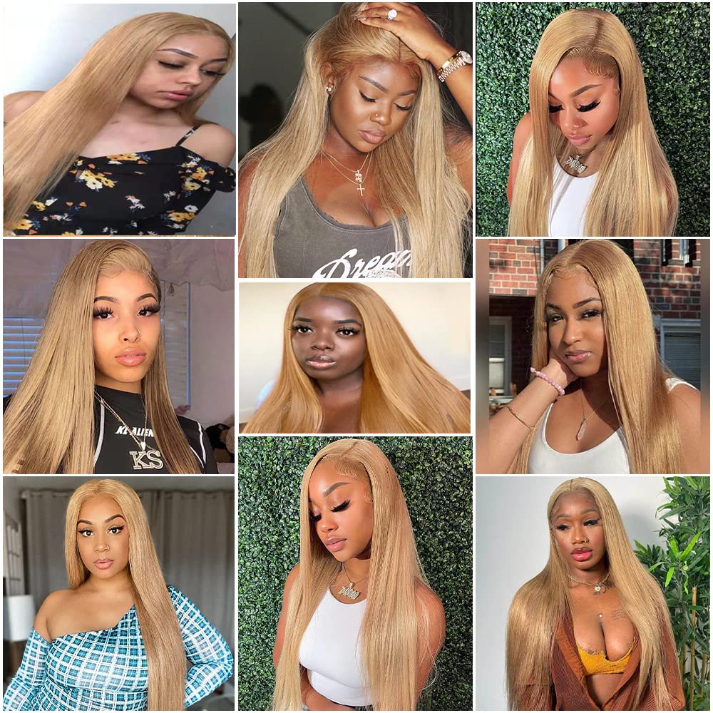 Blonde Straight Beauty 22-24 inches!! Amazon.com : #27 Blonde Bundles Human Hair Straight Bundles  main image 2