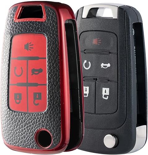Miniatura 3 de Funda para llavero de Chevy, funda de cuero TPU suave para llavero para Chevrolet Camaro Cruze Equinox Malibu Trailblazer Impala Sonic Buick Cascada