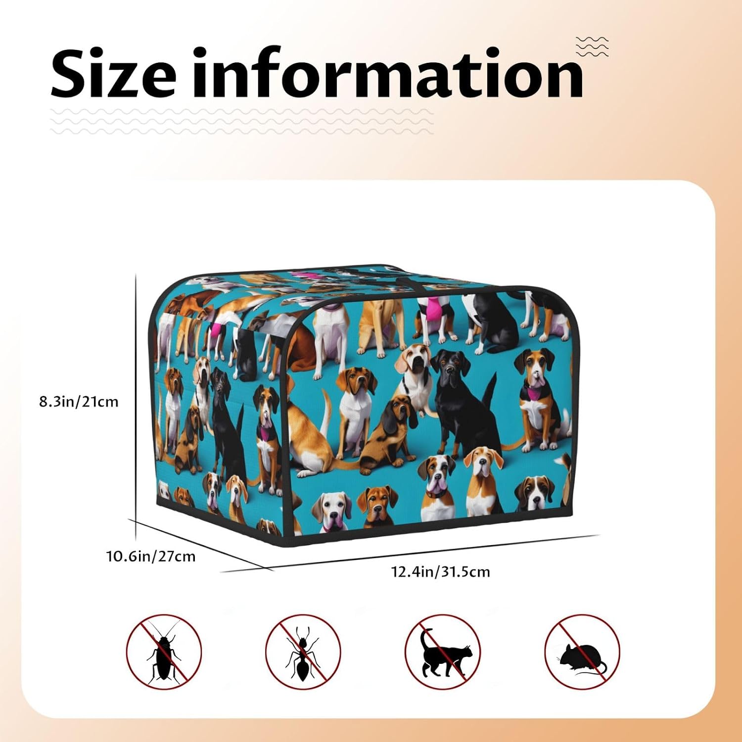 Many Beagle Patterns Print 4-Slice Toaster Cover Kitchen Appliance For Bread Home Protector Daily Usability image 4