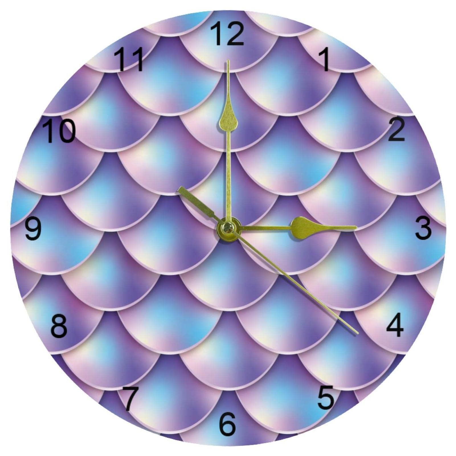 Horloge queue de sirène pour cuisine et décoration de chambre d'enfant