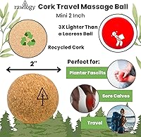 Vista 2 de Bola de masaje de corcho de viaje, alternativa ligera y sostenible a la bola de lacrosse para aliviar el dolor muscular (1.9 pulgadas