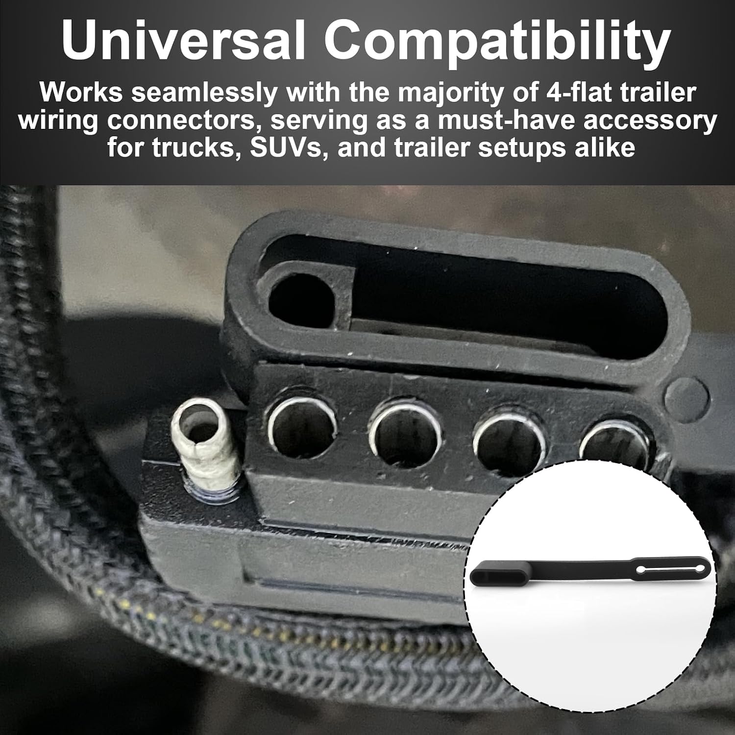 4-Pin Flat Trailer Wiring Harness Connector Dust Covers, Fits for Virtually Any 4 Way Trailer Plug and Trailers Wire Connector, Durable Rubber Trailer Wiring Harness Connector Cover - 4 Pcs