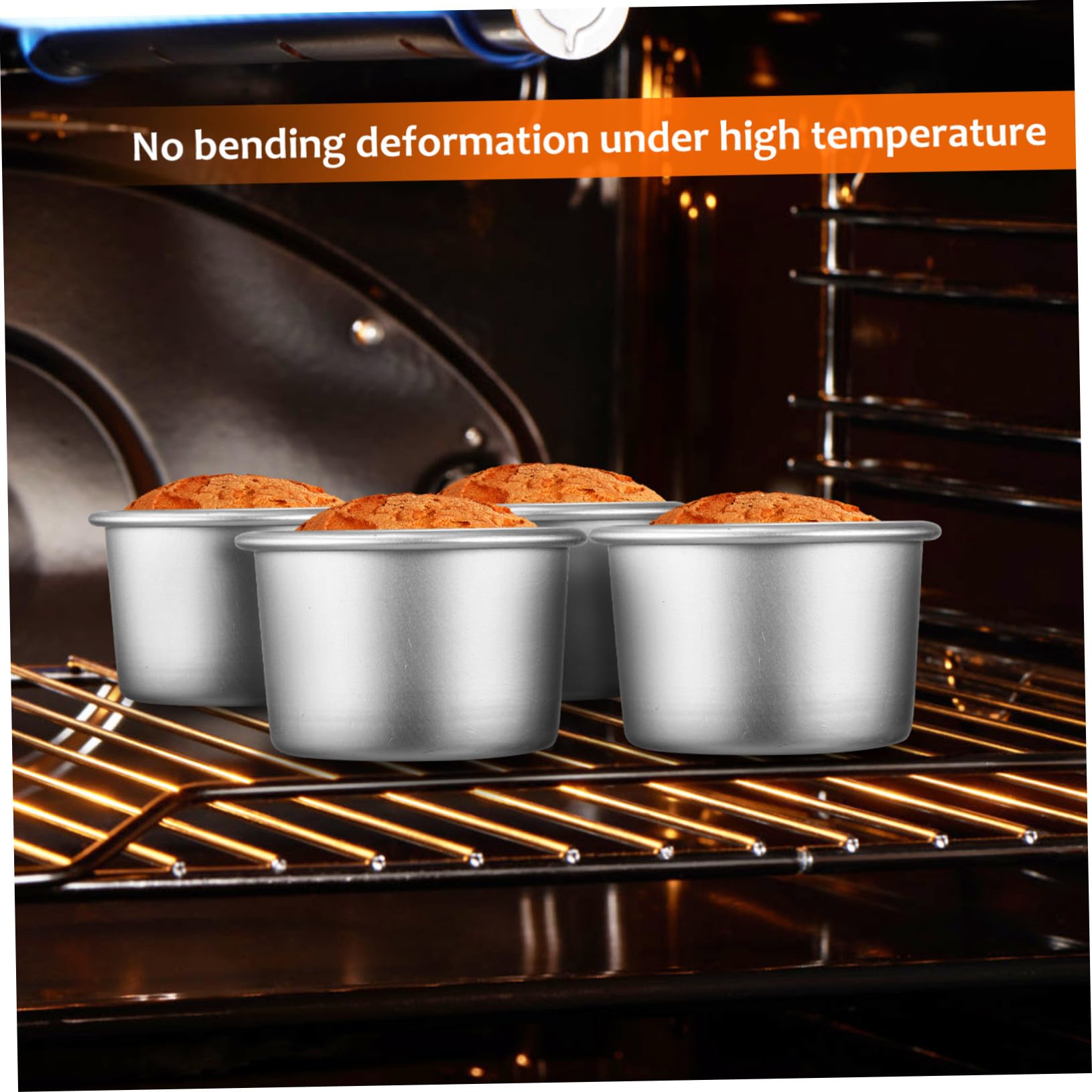 4 piezas Molde para Tartas Pequeño Desmontable de Aluminio Antiadherente para Bizcochos Mousse y Pasteles Chiffon