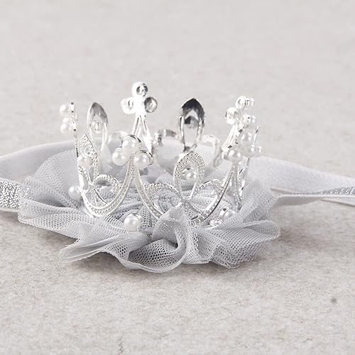 Miniatura 3 de Nishine Tiaras de princesa para niñas pequeñas, diadema elástica para fiesta de cumpleaños, accesorios para fotos, regalo