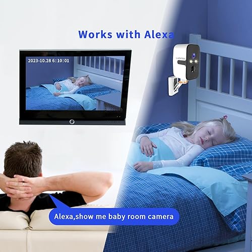 Miniatura 6 de Cámaras de seguridad inalámbricas para interiores y exteriores, cámaras horizontales de 180 para batería de seguridad del hogar, cámara WiFi de 2.45