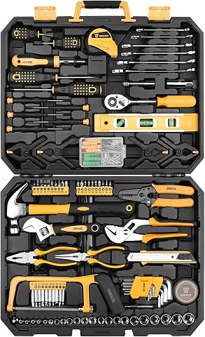 DEKOPRO 228 Piece Socket Wrench Auto Repair Tool Set with Plastic Toolbox