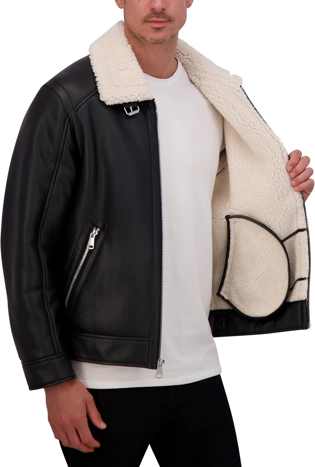 Kenneth Cole New York Men's Faux Shearling Moto