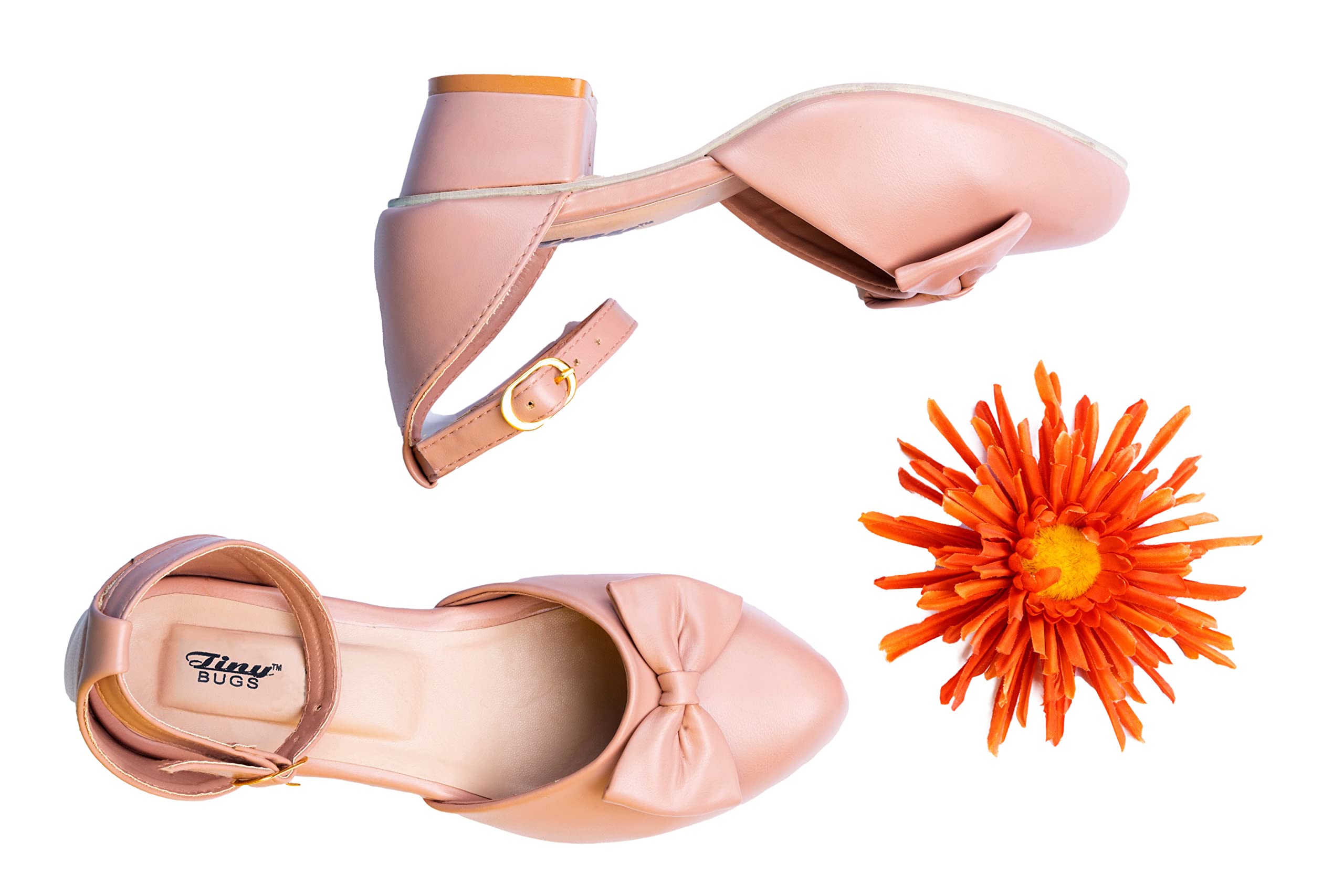 Tiny Bugs Girls Bow Embellished Ballerinas - Peach (B0BT1VZHDW) Amazon Price History, Amazon Price Tracker