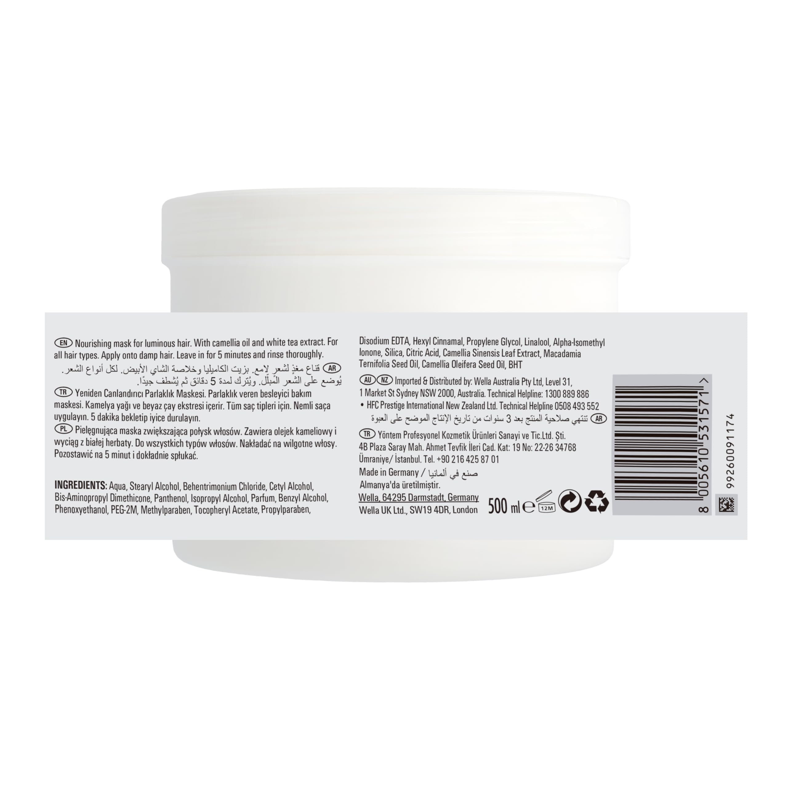 Wella Professionals OIL REFLECTIONS Luminous Reboost Nourishing Hair Mask – Per capelli luminosi e setosi 500 ml