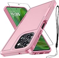 Vista 40 de RMOCR Funda compatible con Moto G 5G 2024, cuerpo completo, resistente, resistente, a prueba de golpes, con correa de cordón, protector de pantalla