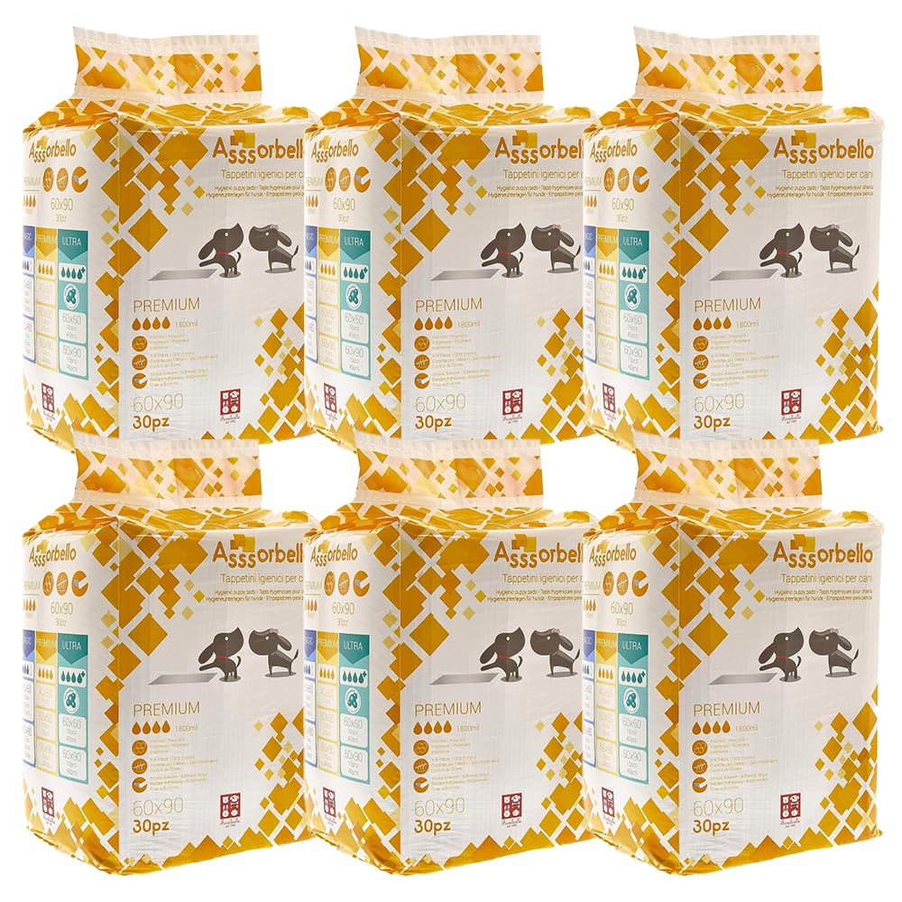 6 Confezioni Tappetini Igienici 60x90 cm per Cani Ferribiella Assorbello Premium 30pz