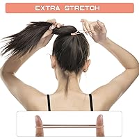 Vista 6 de 100 piezas de coletero elástico de 4 mm, sin daños, para mujeres, hombres y niñas (4 mm, color beige y rubio)