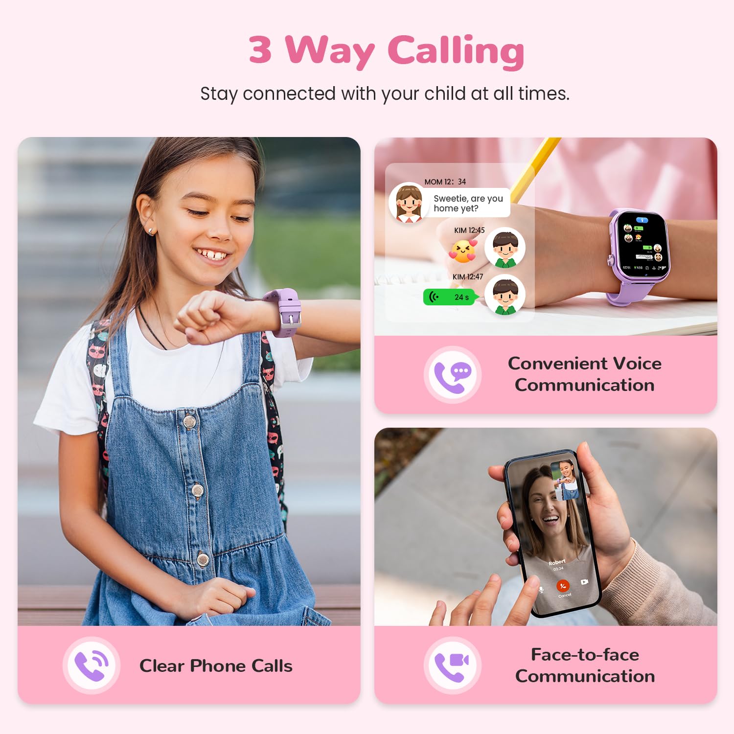 RUXINGX Smartwatch GPS Kids 4G Vibroviola - Dettaglio