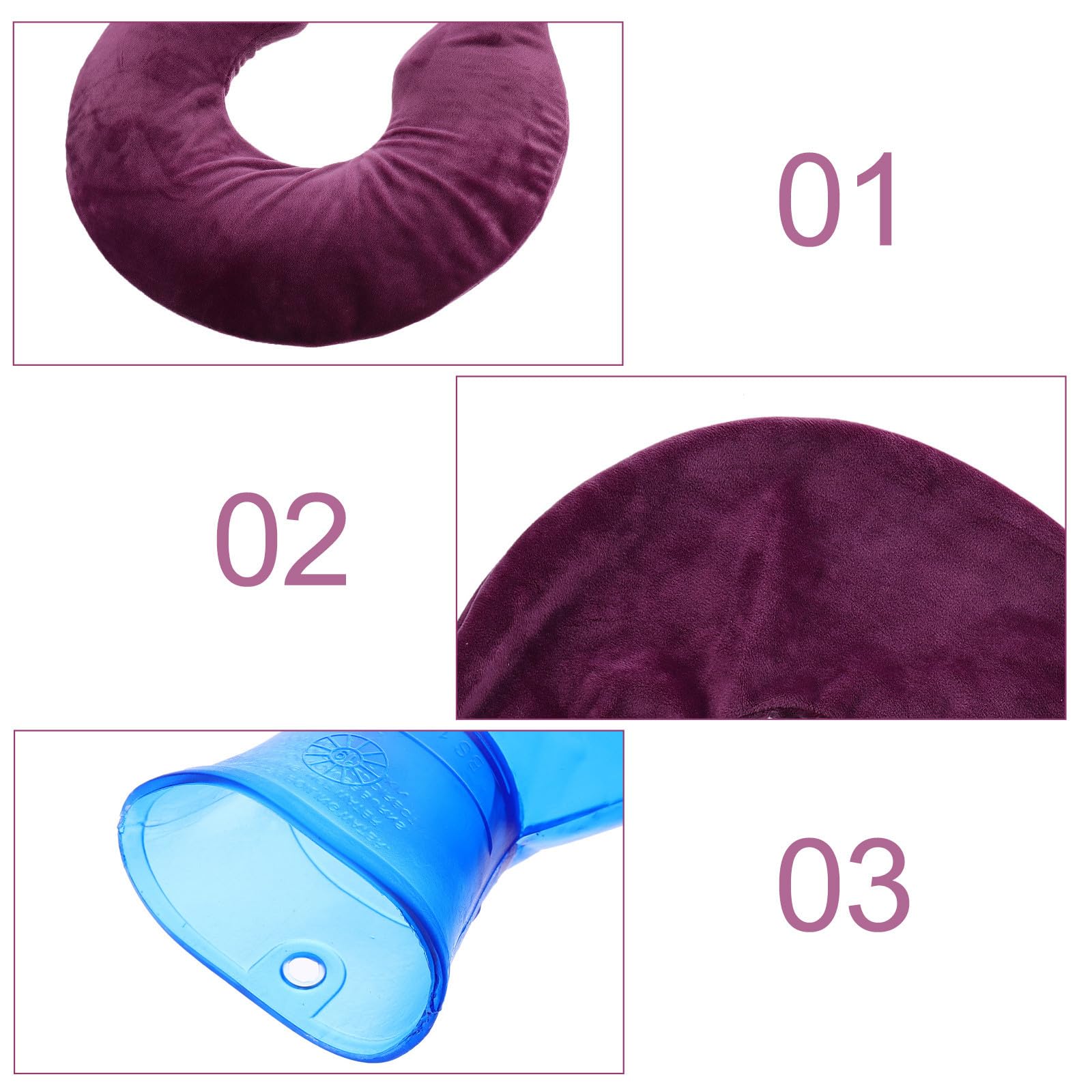 Bolsa de Agua Caliente en Forma Cuello y Hombros, Silicona Removible y Felpa, Diseño a Prueba de Explosiones para Invierno, Adecuado para Viaje y Oficina