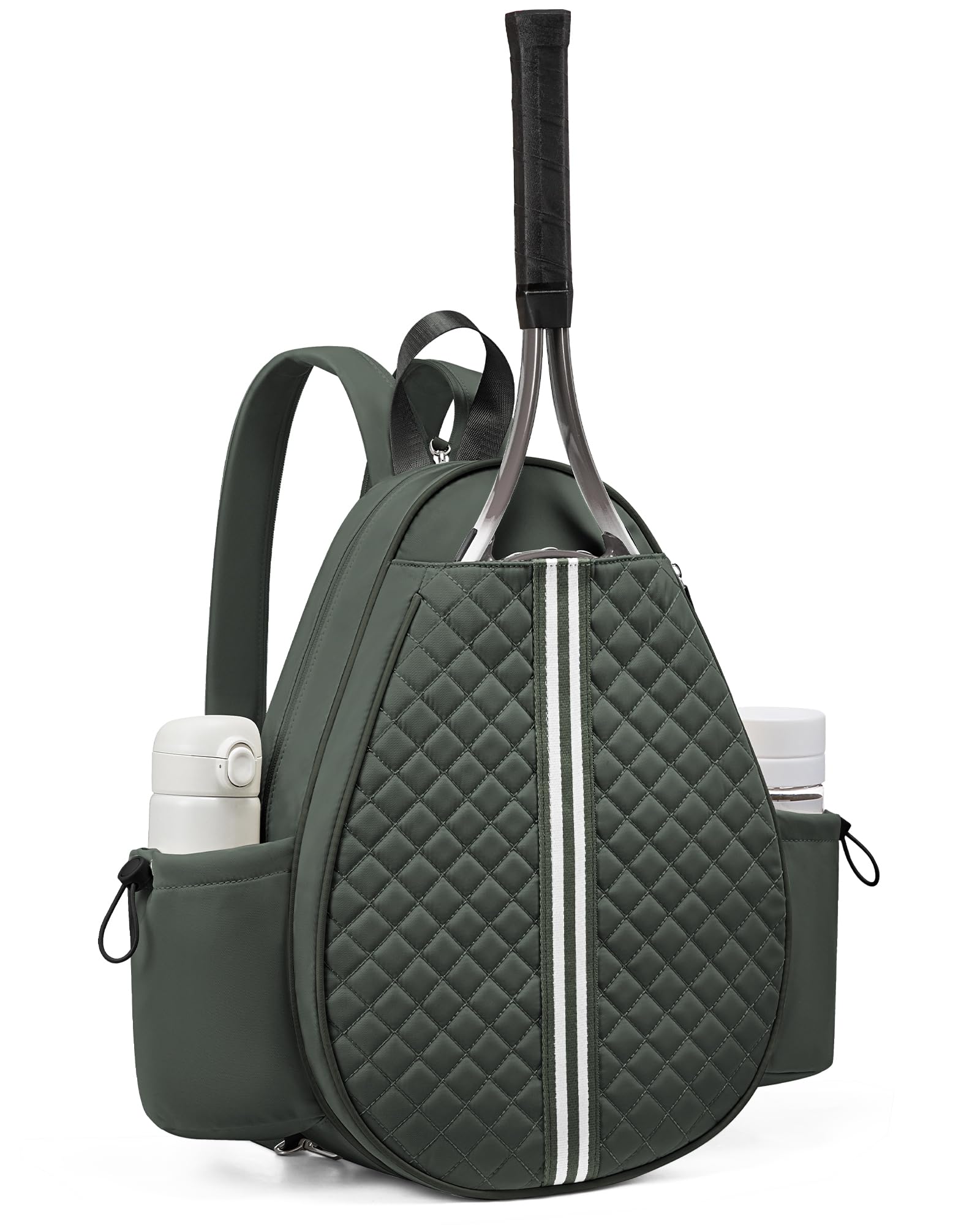 Sucipi Tennis Bag, Quilted Tennis Sling Crossbody Backpack, Water Resistant Tennis Racket Bags for Women Men, Suitable for Pickleball Tennis Badminton