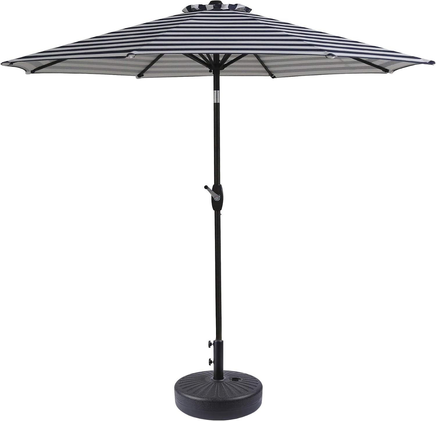 WO Home Furniture Patio Umbrella & Base Kit 9ft Outdoor Market Table Round Umbrella Sun Shade