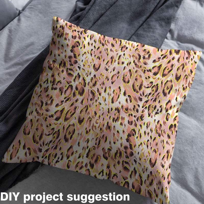 Leopard Print Upholstery Fabric for Chairs Cheetah Fabric by The Yard Safari Animal Natural Theme Decorative Fabric for Upholstery and Home DIY Projects 2 Yards (L184*W150cm) Brown Pink - Image 4