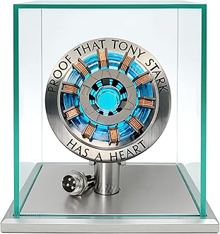 Lonyiabbi Arc Reactor MK2-1:1 Scale, USB Powered LED Light with Vibration Sensor, No Assembly, Display Case Included