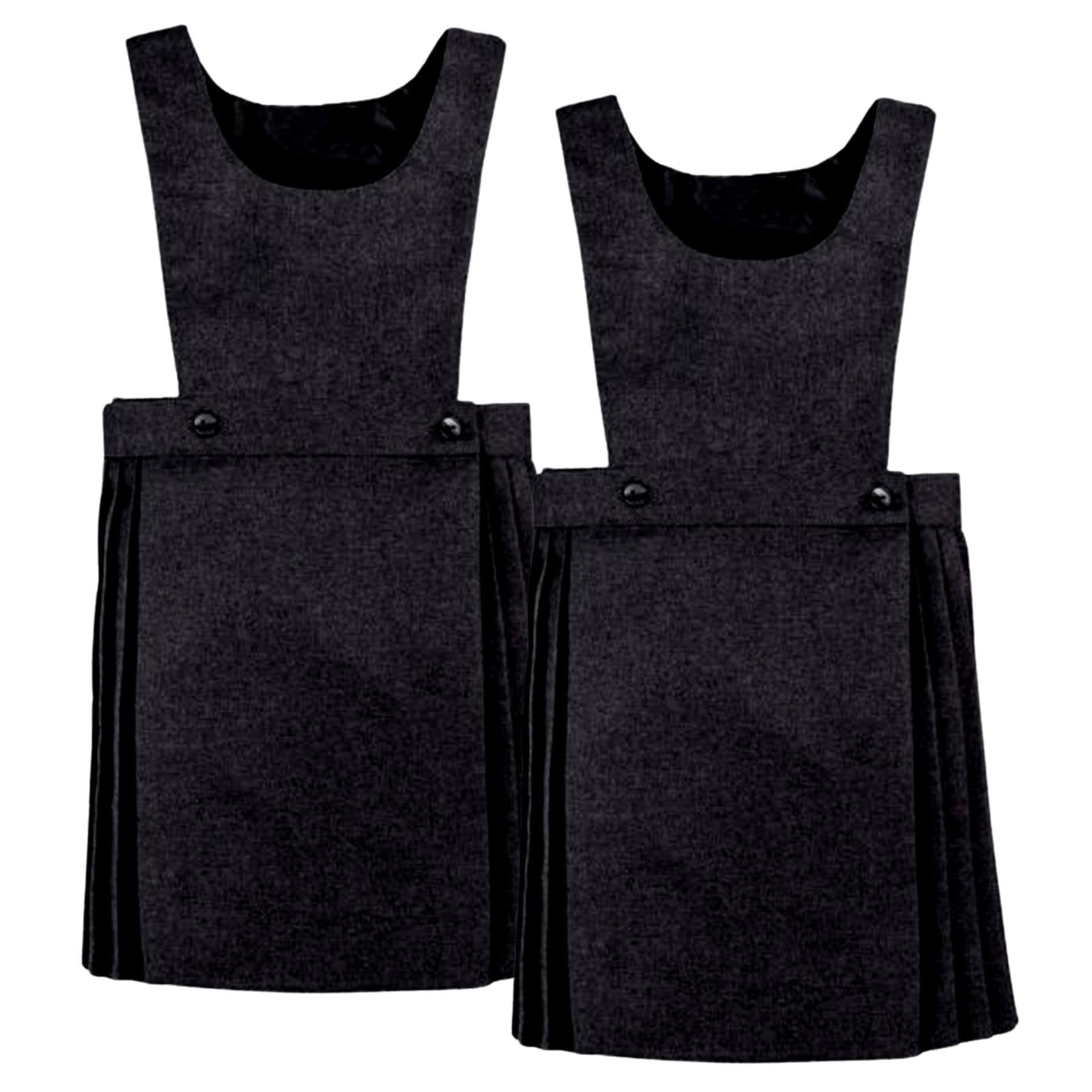 Paquete de 2 vestidos escolares Pinafore para niñas, vestido de