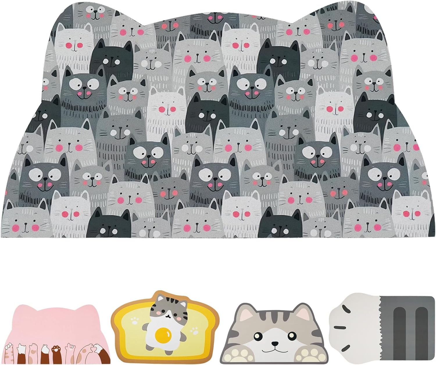 Cat Food Mats for Floor, Cat Water Bowl Mats Pet Feeding