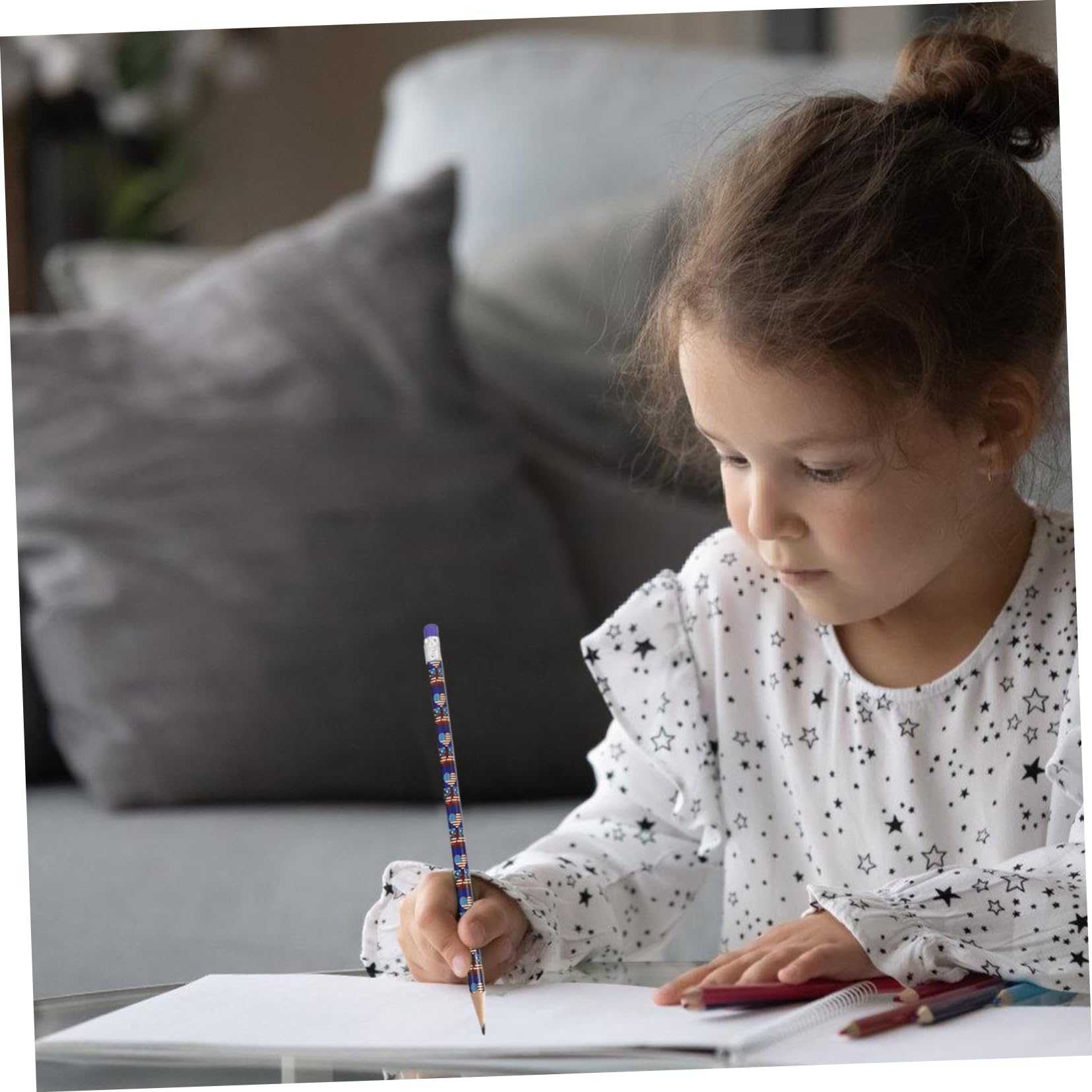 NUOBESTY 4 Juegos Lápiz De Lápiz De Papelería 4 De Julio Escribiendo Lápices Lapices Infantiles Lapices Para Niños Pintura Escribiendo Lápices De Madera Lapices Largos 48 Uds * 4