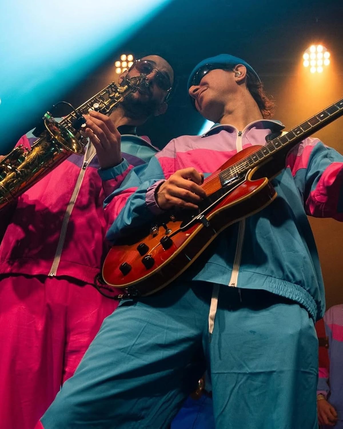 UOUA 80s Outfit Men 90s Tracksuit Costumes Halloween 70s Windbreaker Jacket Track Suit 2 Piece Hip Hop Set - Image 2