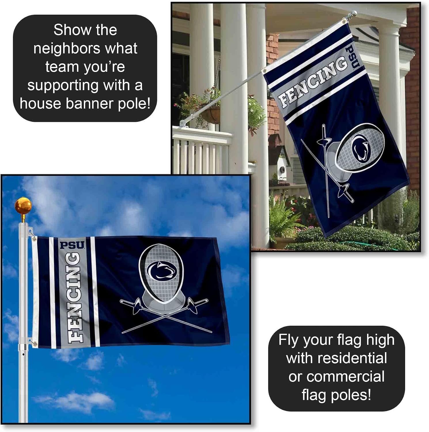 Penn State Nittany Lions Fencing 3x5 Grommet Flag