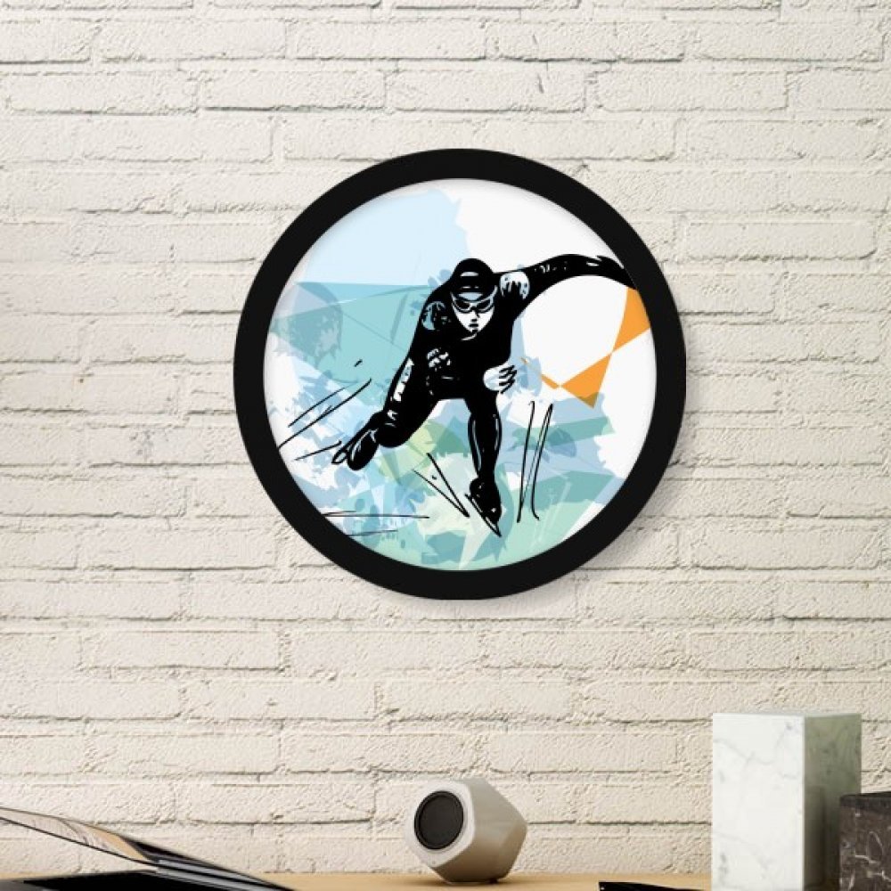 Cadre photo patinage de vitesse aquarelle minimaliste noir - Déco sportive et moderne