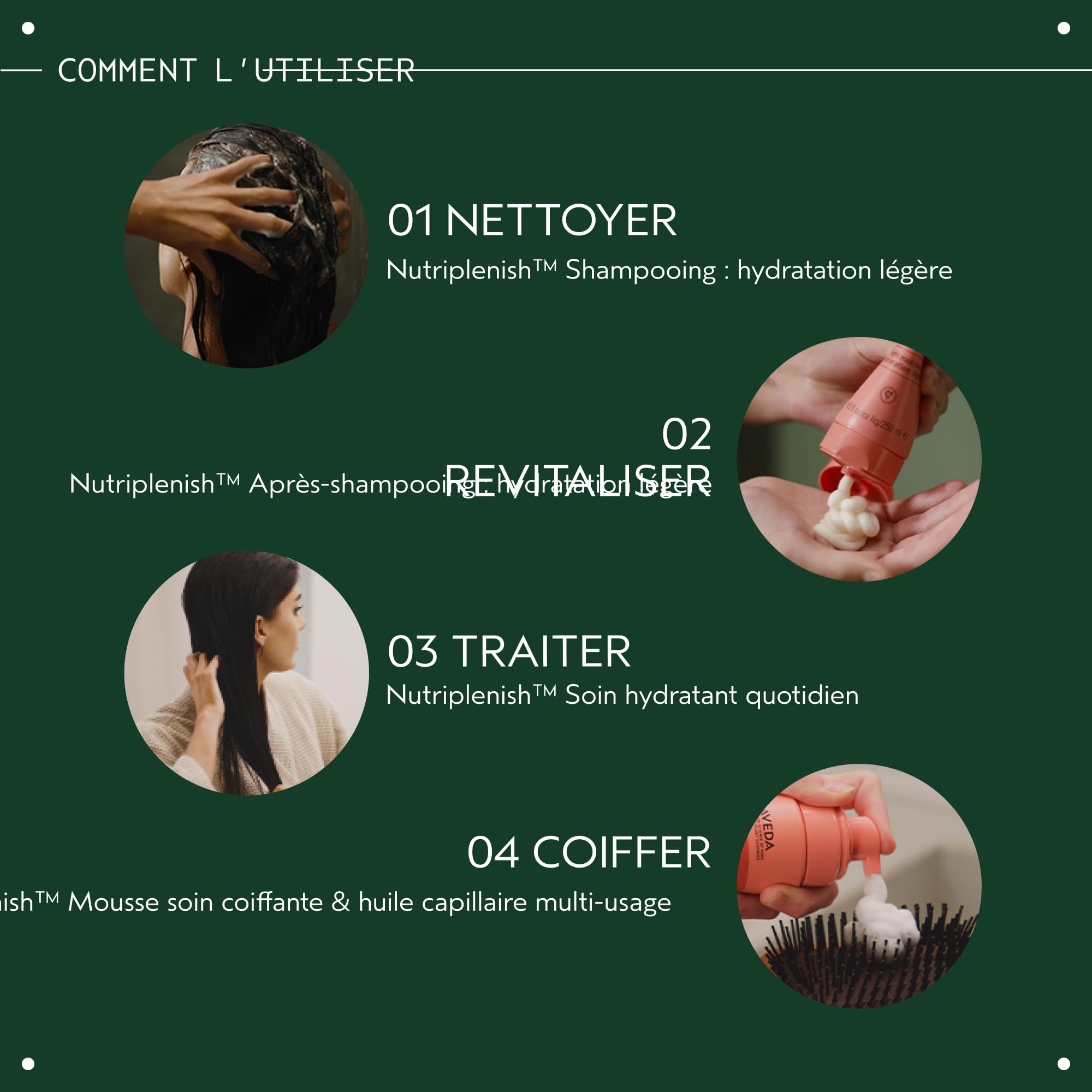 Aveda Nutriplenish Routine: Shampoing (250ml) + Après-shampooing (250ml) - Hydratation Légère - Huile de Grenade Bio, Huile De Coco, Beurre De Mangue - Cheveux Secs -