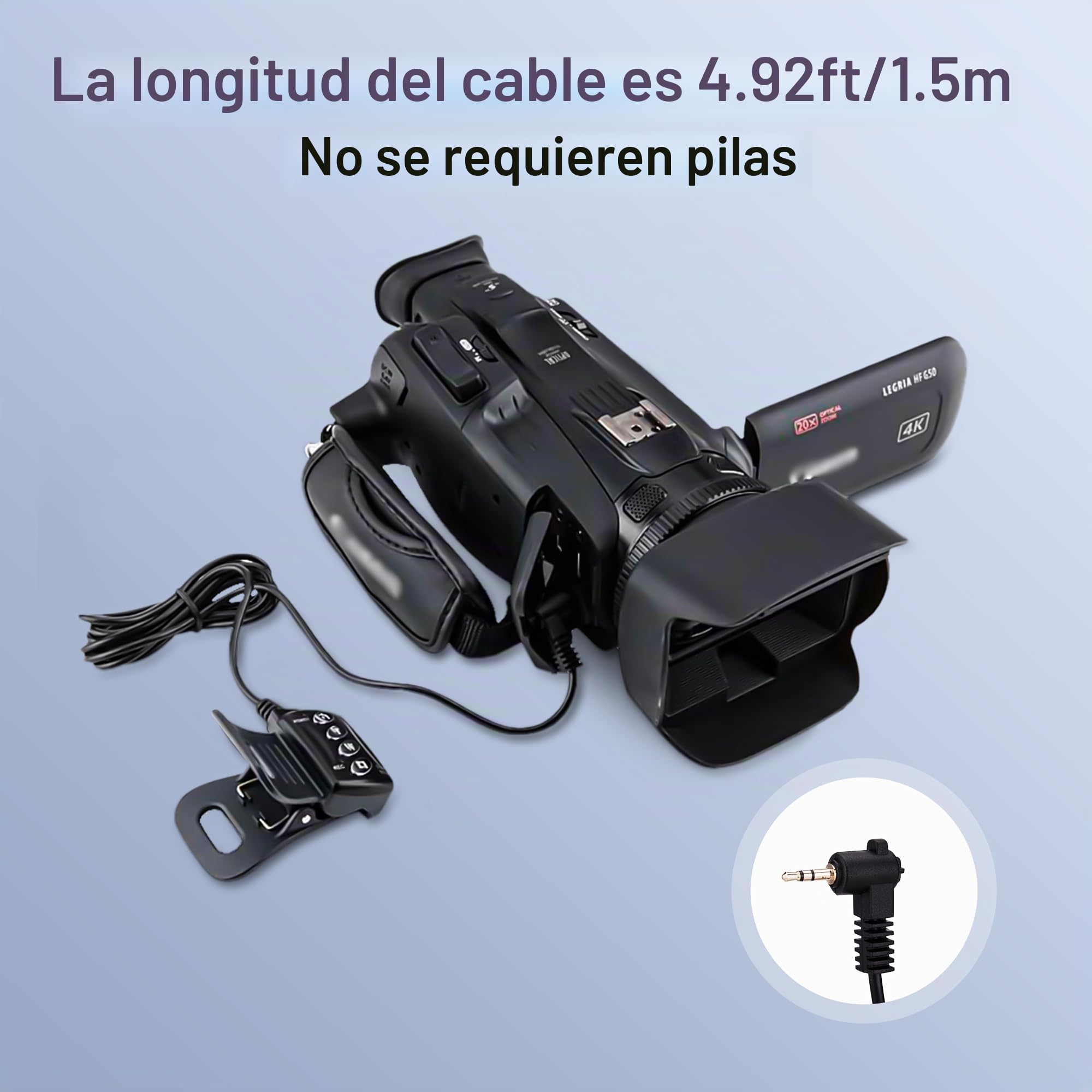Mando a Distancia con Cable para Canon XA75 XA70 XA60 XA65 XA50 XA55 XA40 XA45 XA30 XA35 XA20 XA25 XF705 XF605 XF405 XF400 XF305 XF300 VIXIA HF G70 G60 G50 G40 G30 G26 G21 G30 G20 Videocámara y más