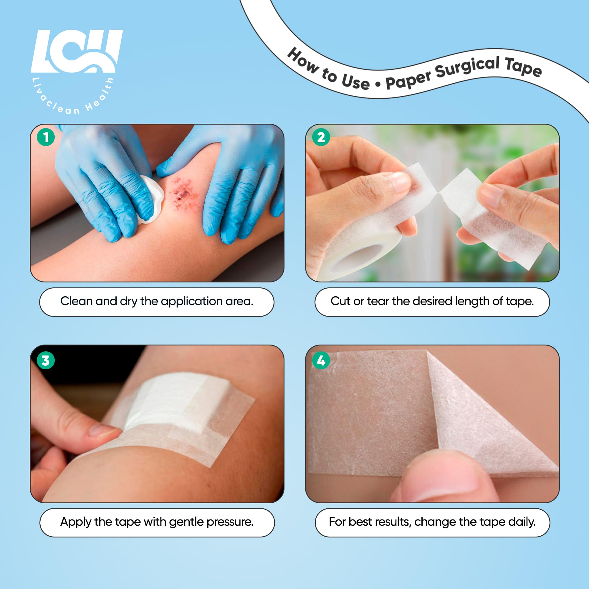 Gentle & Strong Paper Medical Tape – 12 Rolls + Dispenser, Hypoallergenic, Water-Resistant, Latex-Free | Perfect For Sensitive Skin & Wound Care