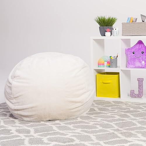 Miniatura 295 de Posh Creations - Sillón puff para niños, adolescentes y adultos, incluye funda extraíble y lavable a máquina, grande de 38 pulgadas, piel de conejo