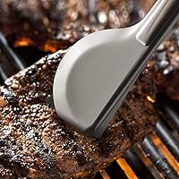 Vista 5 de Teivio - Juego de 24 utensilios grandes de acero inoxidable para servir, 8 cucharas de servir de 10", 8 cucharas ranuradas de 10" y 8 pinzas