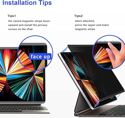 Miniatura 5 de Mamol Protector de pantalla magnético de privacidad para iPad Pro de 12.9 pulgadas, filtro antiespía extraíble y reutilizable para iPad Pro de 12.9