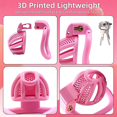 Vista 26 de Jaula de castidad masculina para el pene - Jaula de castidad para hombre, ejercicio de pene impreso en 3D, equipo de bondage negro, ligero, juguete