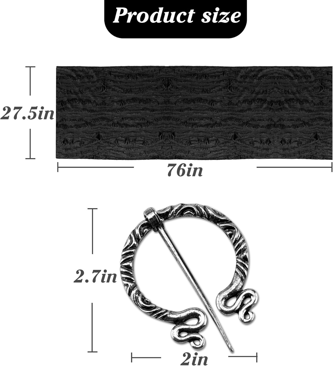 Cosrea Cloak with Hood Desert Wasteland Shawl Hooded with Viking Brooch Medieval Cowl Renaissance Cloak Accessories - Image 4