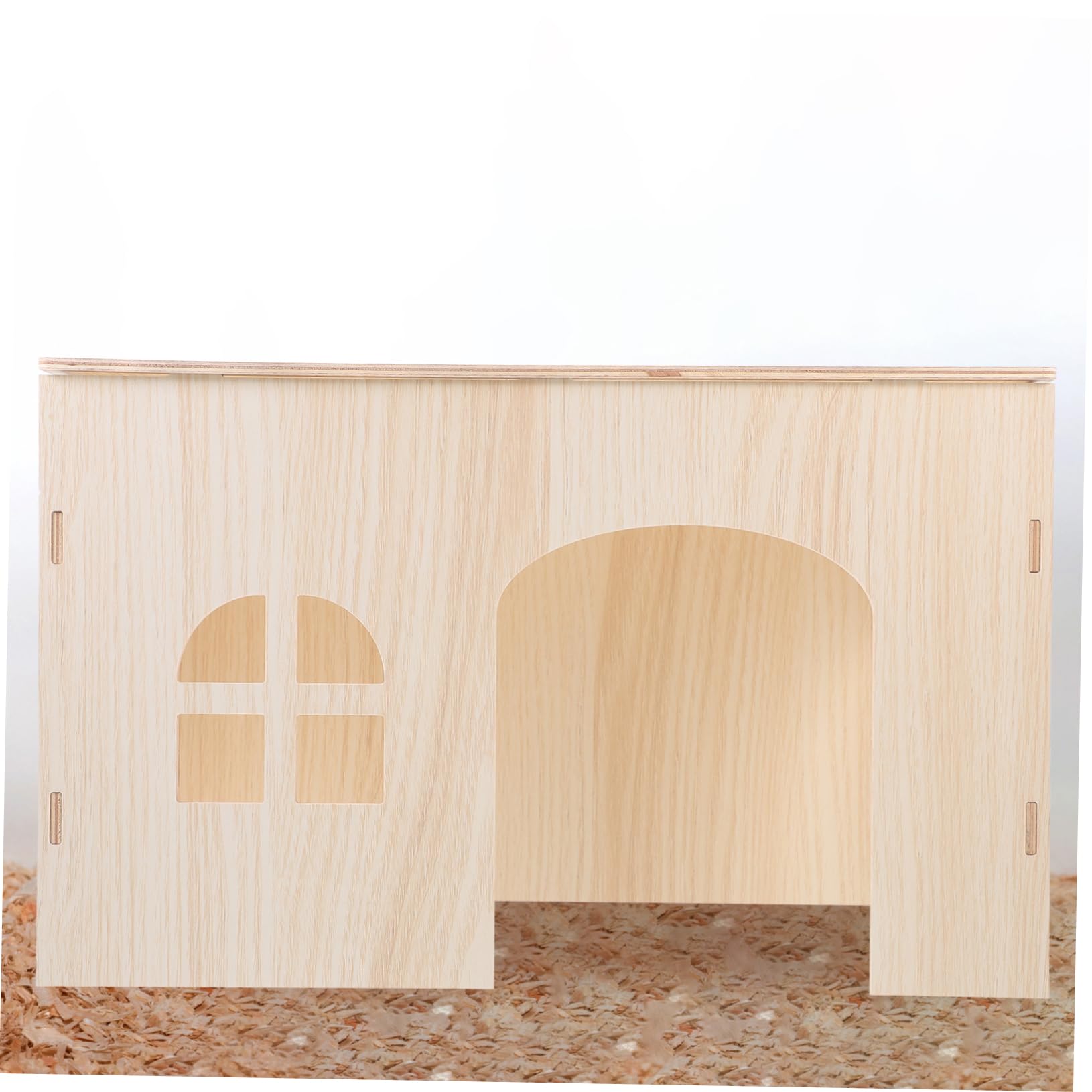 Casa de Madera Nido Resistente Beige para Hámsteres y Chinchillas y Cama Acogedora para Pequeños Roedores y Conejos en Espacios Interiores