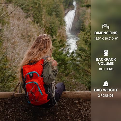 Miniatura 6 de EVERFUN Mochila de hidratación de 18 litros con vejiga de agua de 2L3 L, mochila de agua para senderismo para mujeres y hombres, mochila ligera de