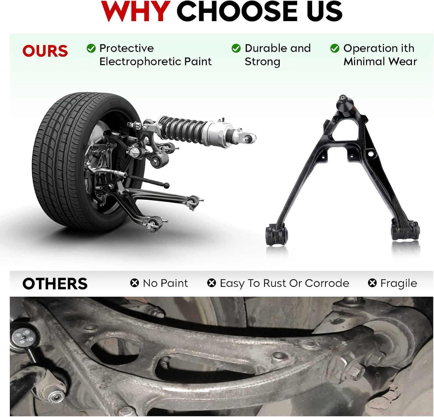 TadaMark Front Lower Left Right Control Arm with Ball Joint Suspension Fit for GMC Sierra 1500 Silverado 1500 Cadillac Escalade 2007-2015 Yukon 2007-2016 Chevy Avalanche 2007-2013