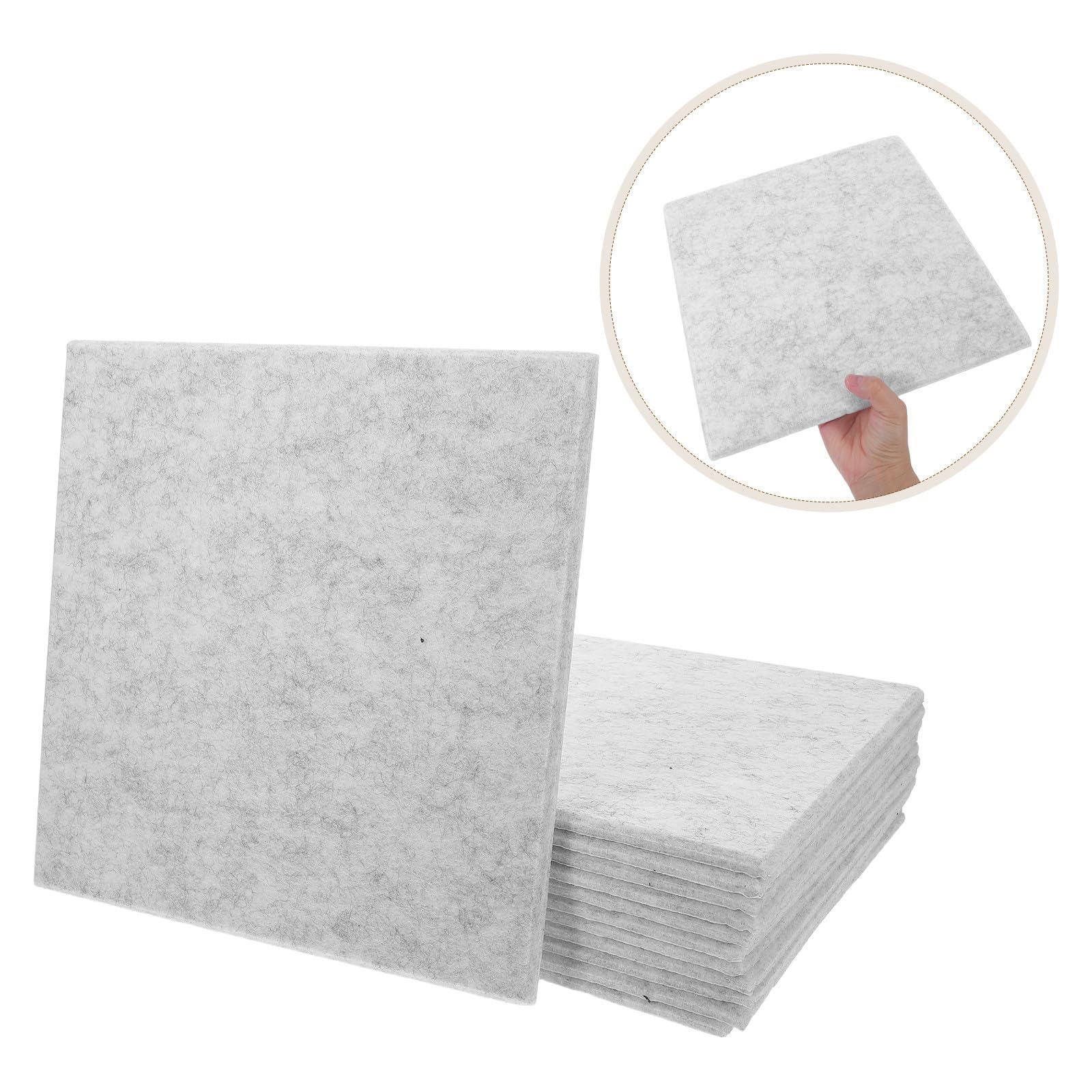 Toyvian Pannelli Fonoassorbenti in Feltro Autoadesivi Quadrati 12 Pezzi per Isolamento Acustico Eliminazione Dispersione Suoni per Piccoli Studi e Uffici