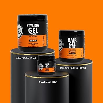 Rolda Power Strong Hold Hair Gel for Men - Styling Gel Formula for Wet Look - High Shine, Strengthening & Hair Loss Control - Alcohol & Residue Free (8.81 oz)