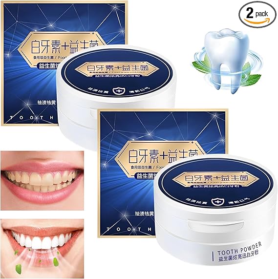 2PCS Miyanxi Tooth Powder, Teeth Whitening, Miyanxi Teeth Whitening Powder for Tooth Whitening, Tooth Whitening Effective Remover Stains from Coffee, Yellow Teeth.