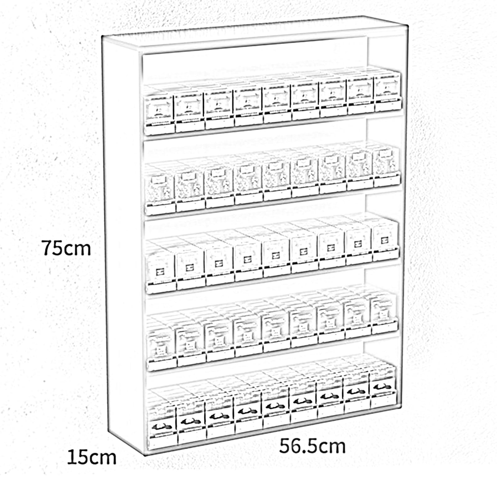 Expositor de cigarrillos, estanterías para tiendas, vitrina automática para cigarrillos, mostrador de venta para supermercados y tiendas de conveniencia, cabina,Black-22.24x5.91x29.53in/56.5x15x75CM