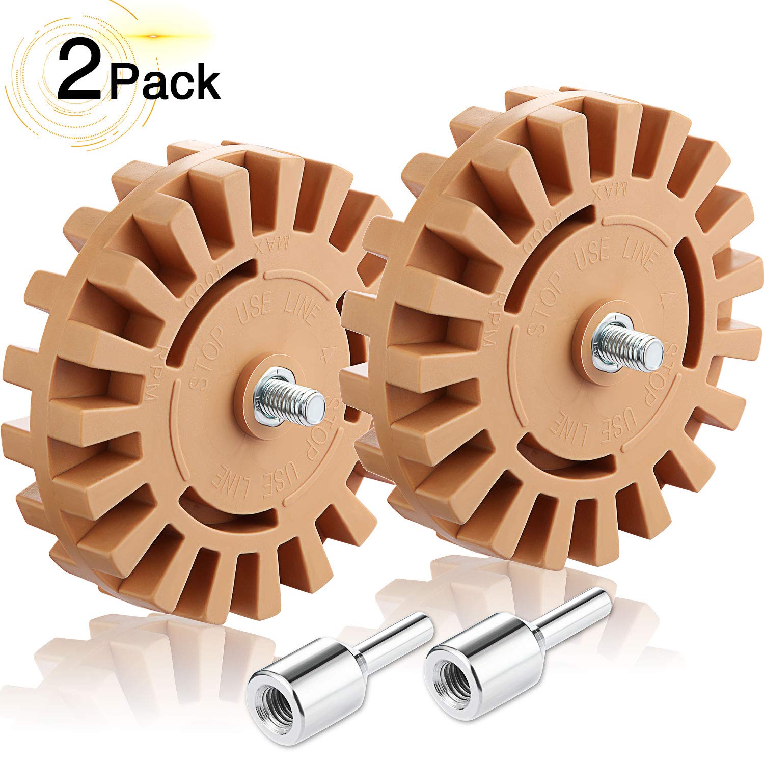 Buy 2 Packs 4Inch Rubber Eraser Wheel, Car Decal and Sticker Remover