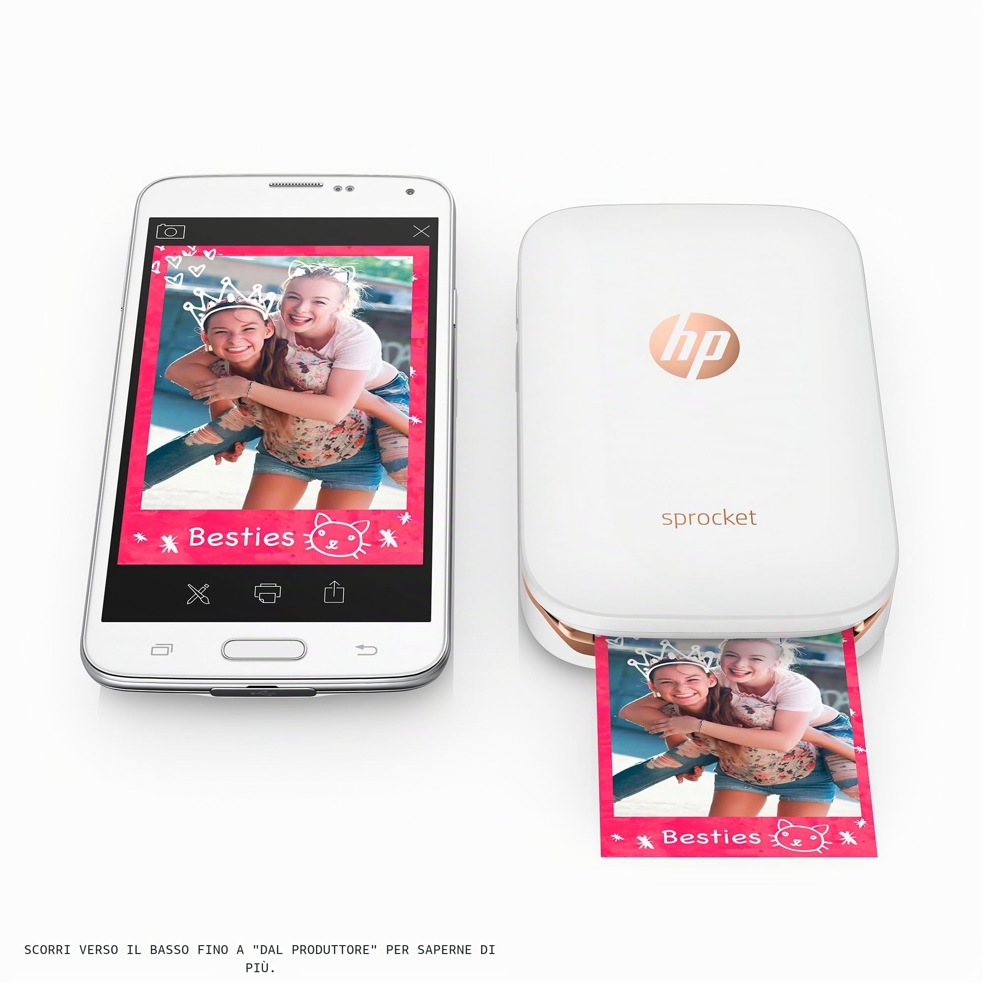 HP X7N07A Stampante Fotografica Portatile, Bianco