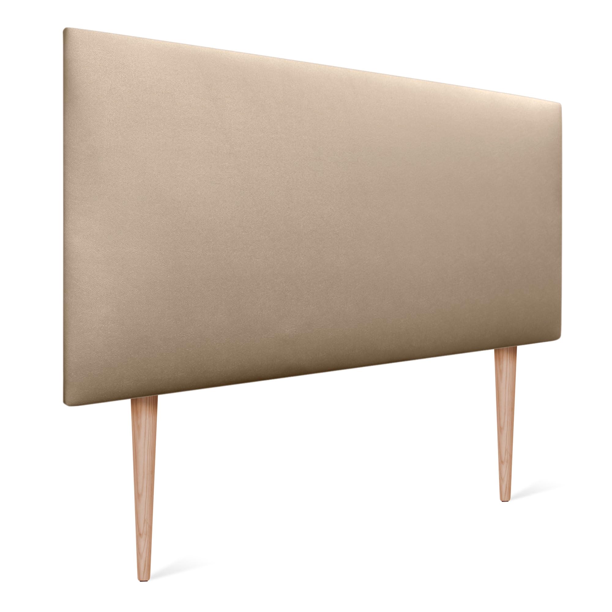 DHOME Cabecero de Polipiel o Tela AQUALINE Liso y con Patas Cabeceros Cabezal tapizado Cama (Polipiel Champán, 110cm con Patas (Camas 80/90/105)