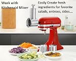 Stainless Steel Slicer Shredder Attachment for KitchenAid Mixers, Dishwasher Safe Vegetable Salad Maker Accessories with 3 Cutting Blades | 100% Stainless Steel Salad Maker Accessory, 60mm Large Feed Chute, EasyClean Dishwasher Safe,Save Time-2LB pot