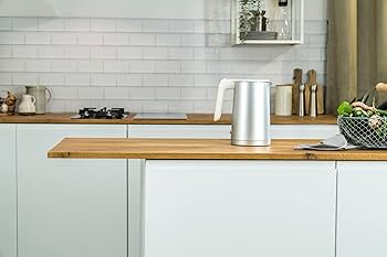 Amazon | 電気ケトル 1L シルバー 電気ポット 空焚き防止 自動